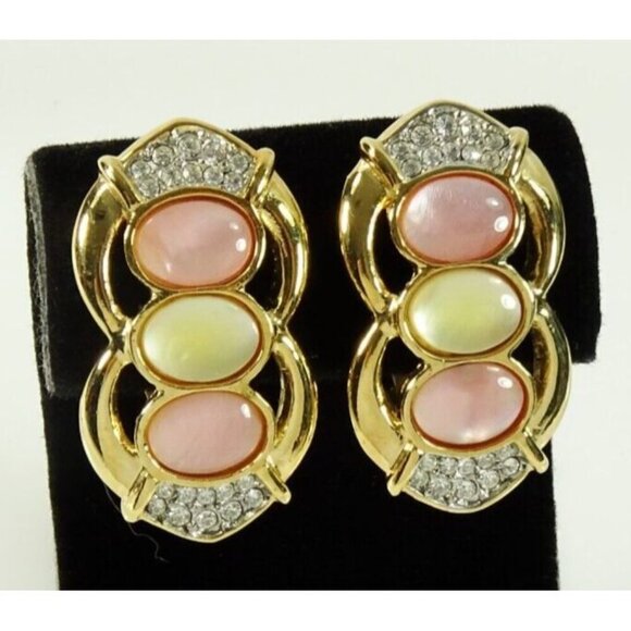 Butler Designer Vintage Clip-On Earrings Chunky Pink Barbiecore Statement - Picture 5 of 6